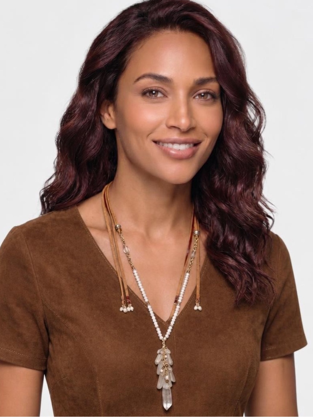 Chan Luu necklace leather , pearls and crystals - Picture 5 of 10